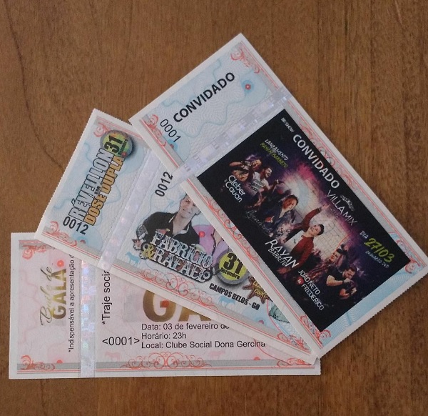 Ingressos personalizados pequeno Ingressos Personalizados Pequeno