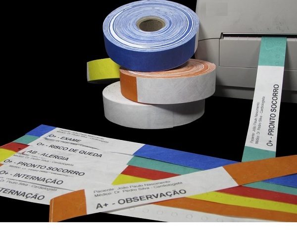 Pulseira de identificação Hospitalar em Rolo