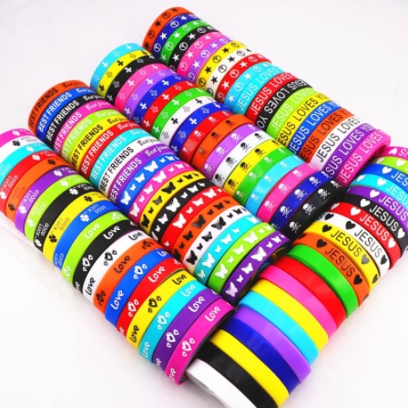 Pulseira de silicone c Pulseiras Emborrachadas de Silicone