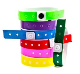 pulseira vinyl de botão